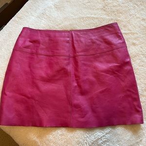 Vintage hot pink leather skirt